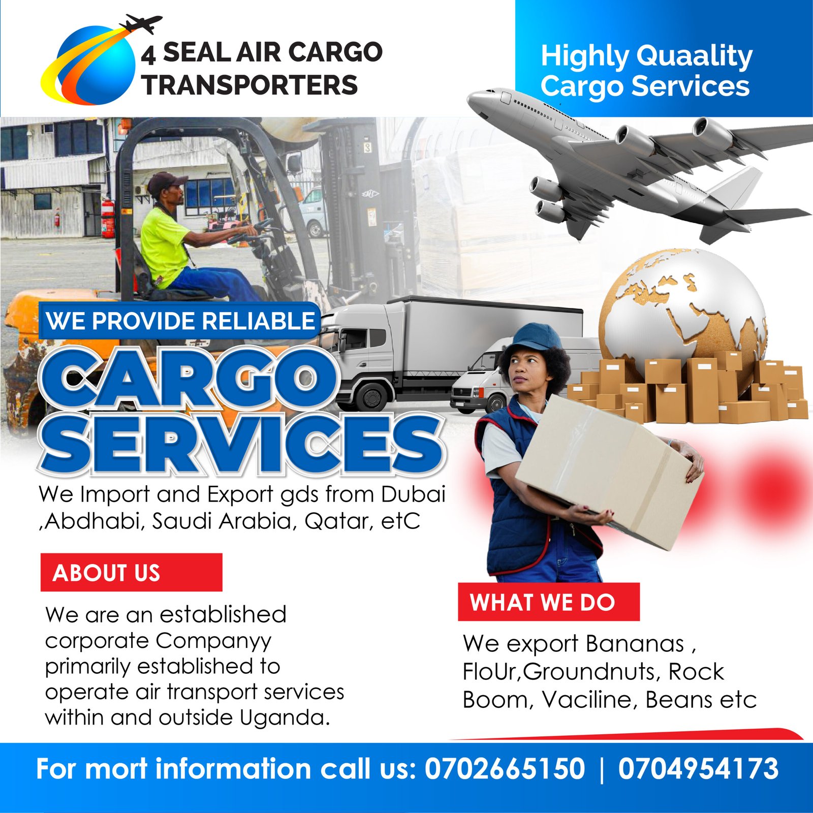 $ seal Cargo Transpoters Flyer Designed By Zak Creation